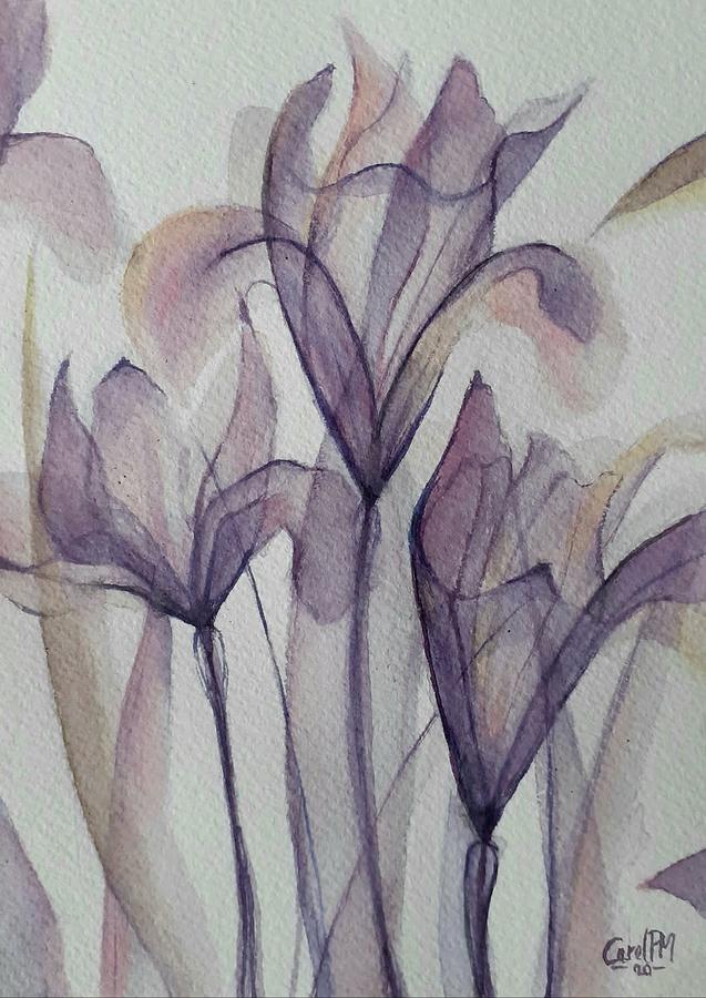 Transparency in purple Drawing by Carolina Prieto Moreno