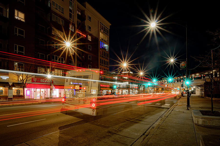 Transparent Chicago bus scene Photograph by Sven Brogren