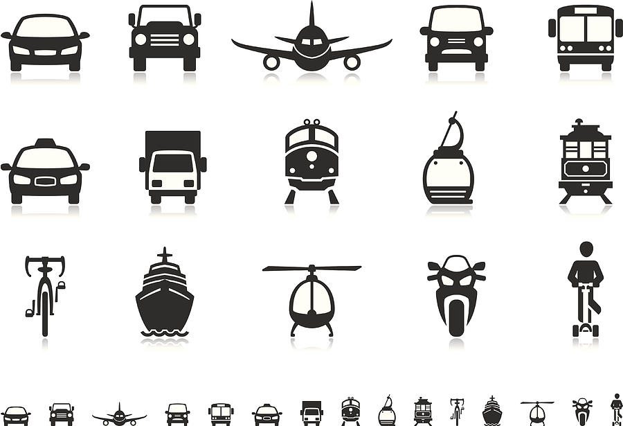 Transport icons | Pictoria series Drawing by Runeer