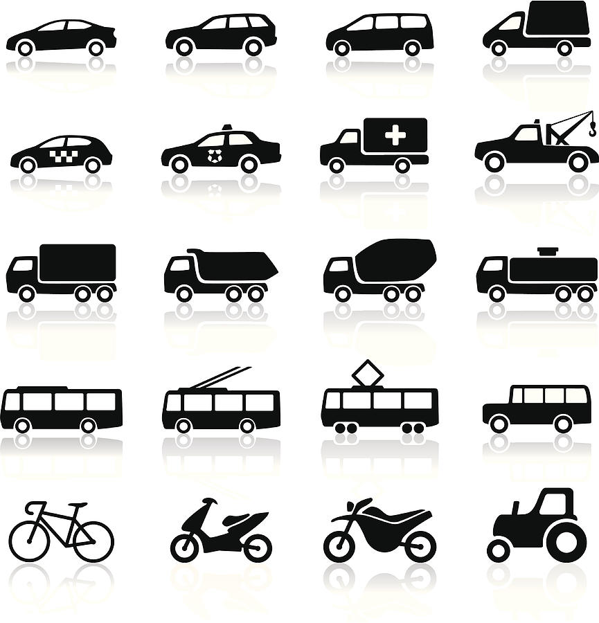 Transport icons Drawing by Pop_jop