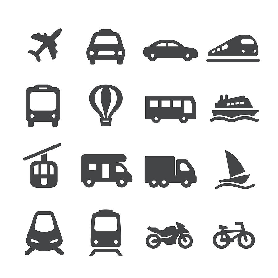 Transportation Icons Set - Acme Series Drawing by -victor-