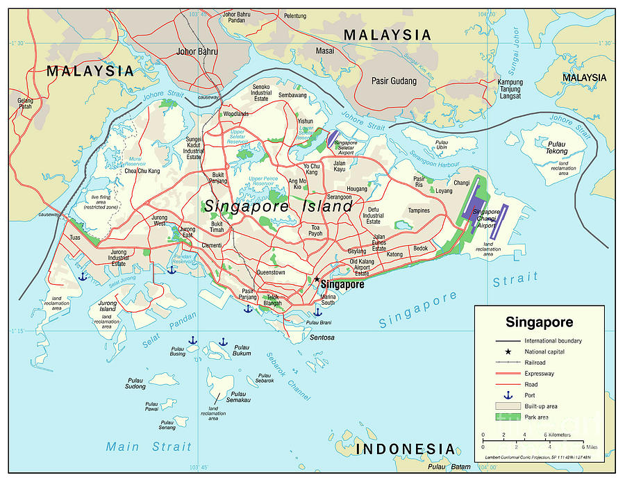 Transportation Map Of Singapore, 2005 Drawing by Granger - Fine Art America