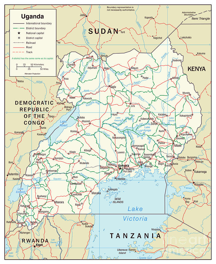 Transportation Map Of Uganda, 2005 Drawing by Granger - Pixels