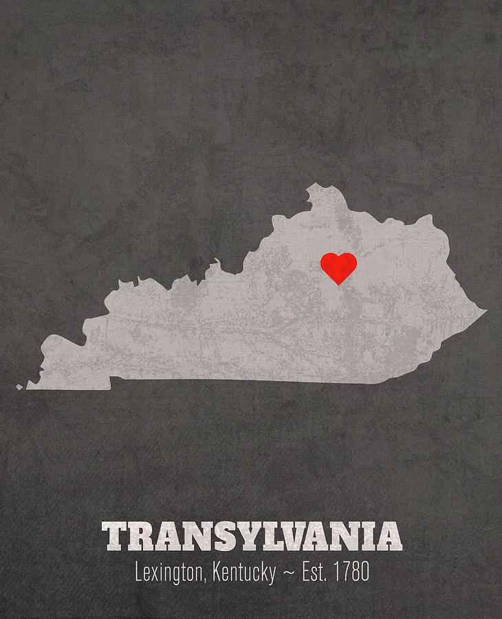 Lexington Mixed Media - Transylvania University Lexington Kentucky Founded Date Heart Map by Design Turnpike