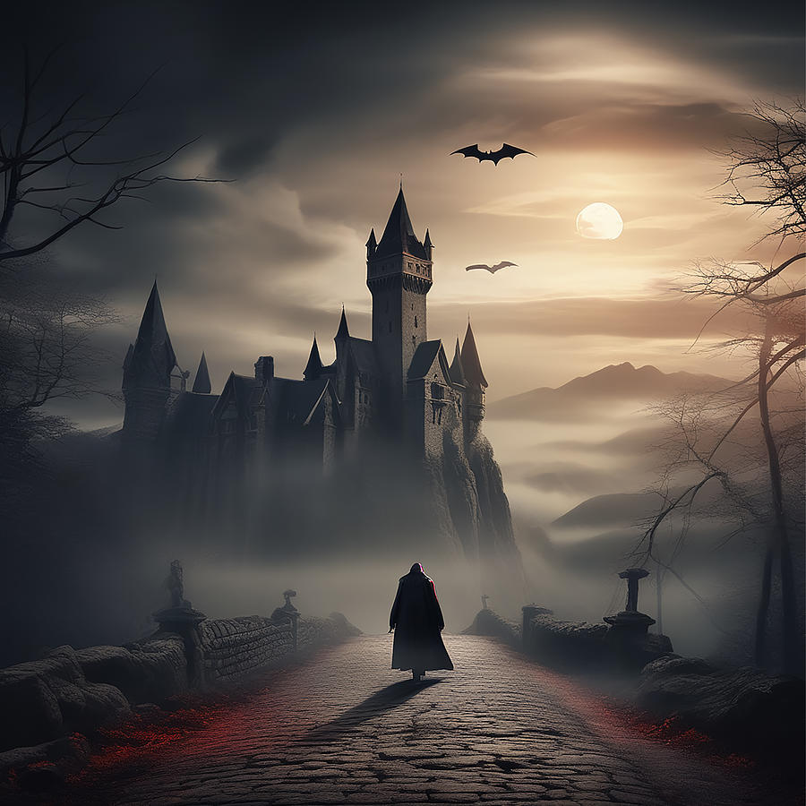Halloween Digital Art - Transylvanian Evening by Manjik Pictures