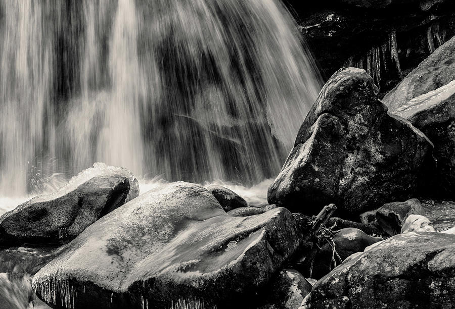 Trap Falls Ashby MA BNW Frozen Rocks 5 Photograph by Michael Saunders