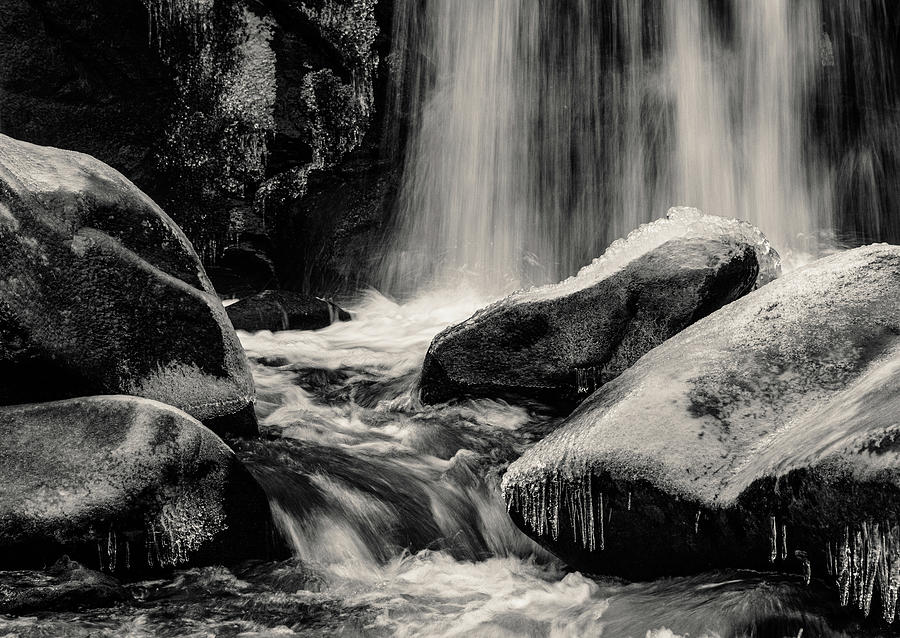 Trap Falls Ashby MA BNW Frozen Rocks 1 Photograph by Michael Saunders