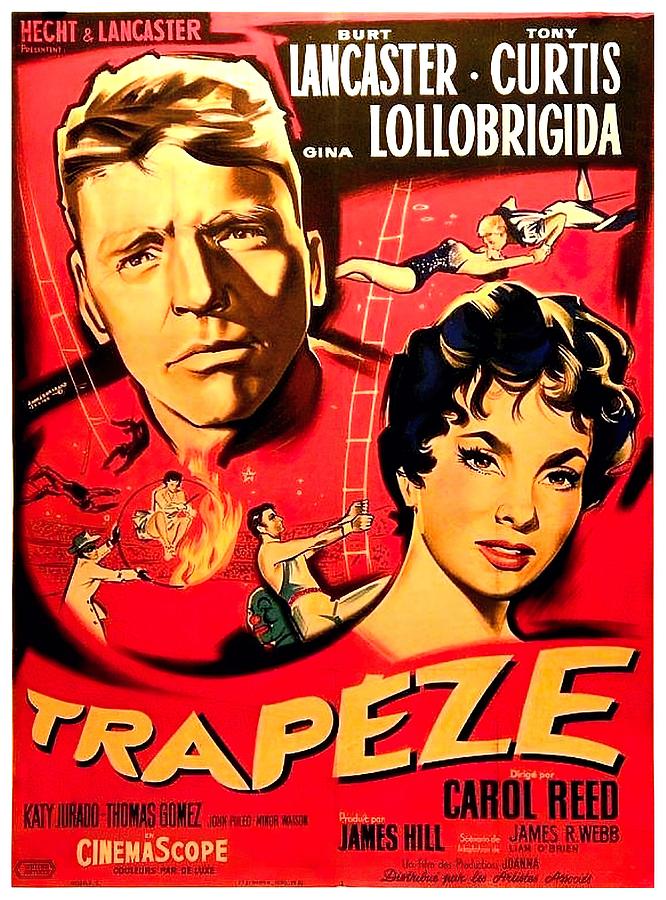 Trapeze, 1956 - art by Andre Bertrand Mixed Media by Movie World Posters