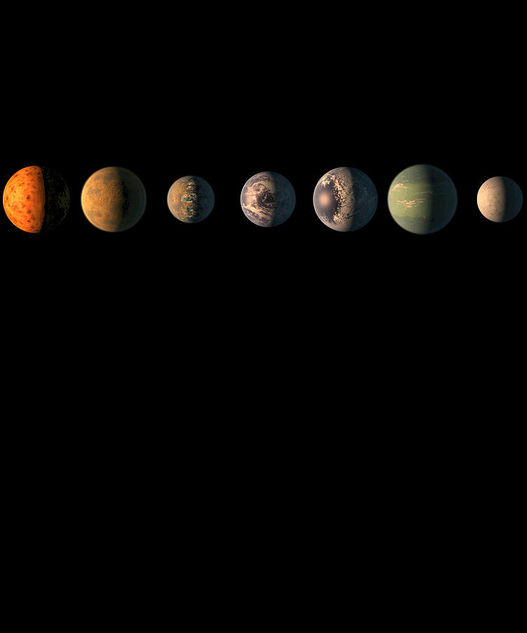 Trappist-1 7 Planet Lineup Digital Art by Flippin Sweet Gear