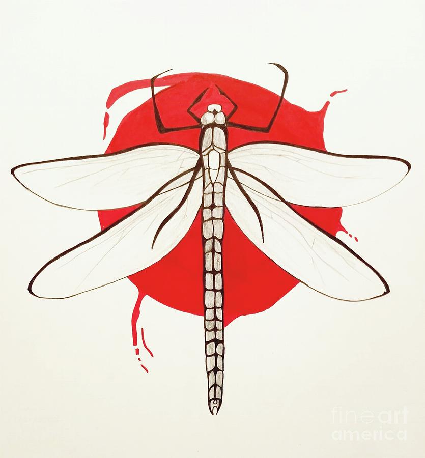Trash polka Dragon fly Drawing by Phillip Villarreal