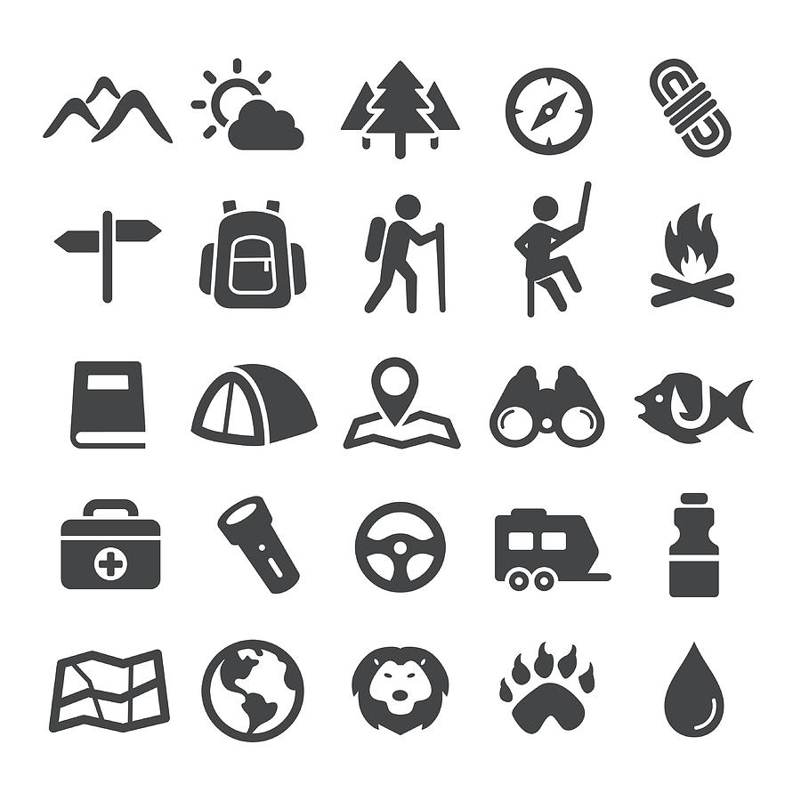 Travel, Adventure and Camping Icons - Smart Series Drawing by -victor-