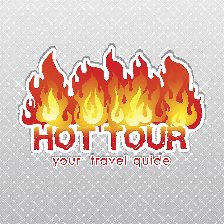 Travel agency hot tour burn label Drawing by AnaWhite