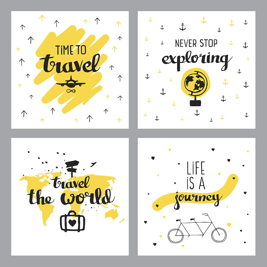 Travel inspiring quotes Drawing by Miakievy