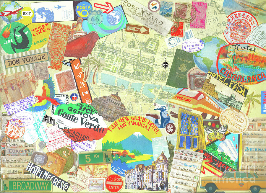 Global Mixed Media - Travel Postcard by C Branch
