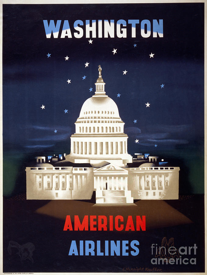 Travel Poster - Washington, D.c. Drawing by Edward McKnight Kauffer