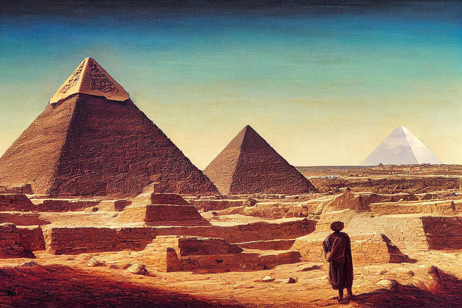 Traveler Arriving At Pyramids Digital Art by Craig Boehman