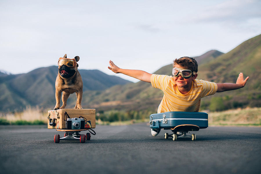 Traveling Boy and his Dog Photograph by RichVintage