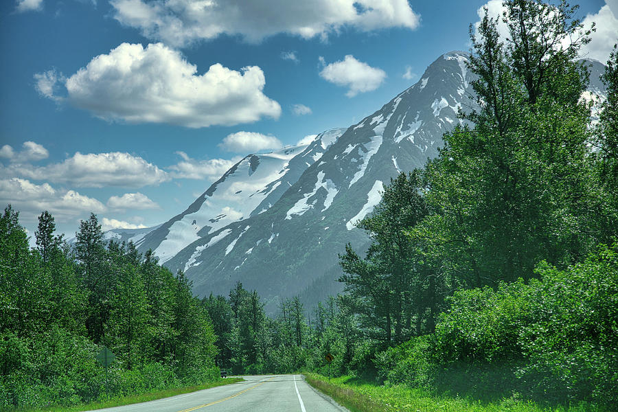 Traveling Road Hwy Thru Alaska Scenic  Photograph by Chuck Kuhn