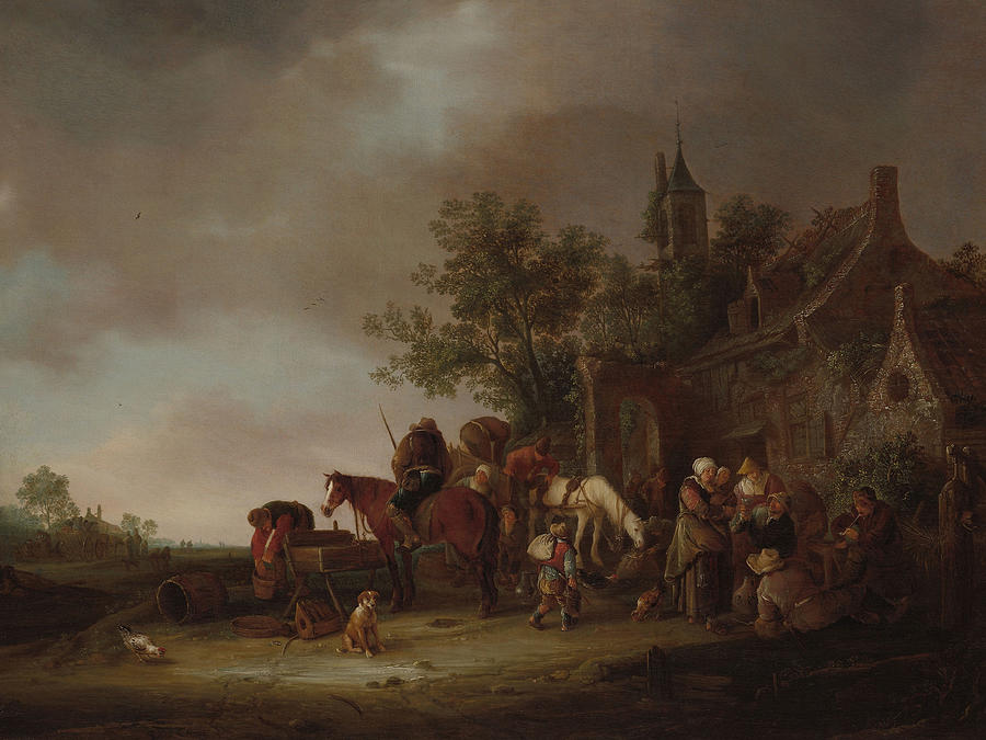 Travellers Halting at an Inn Painting by Isaac van Ostade