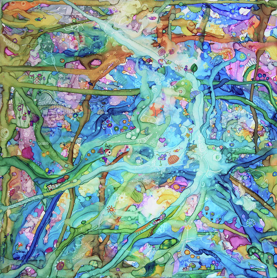 Travels Along The String Painting by Winonas Sunshyne