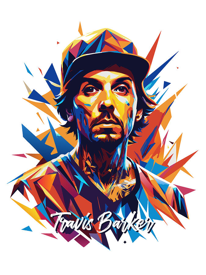 Travis Barker #2 in WPAP Pop Art Digital Art by Vector Artnesia