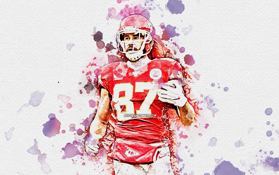 Travis Kelce Art Kansas City Chiefs Tight End American Football Nfl