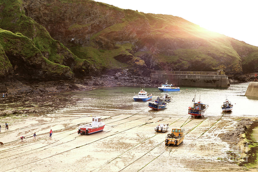 Trawlers in Port Isaac in Cornwall England Photograph by Simon Bratt