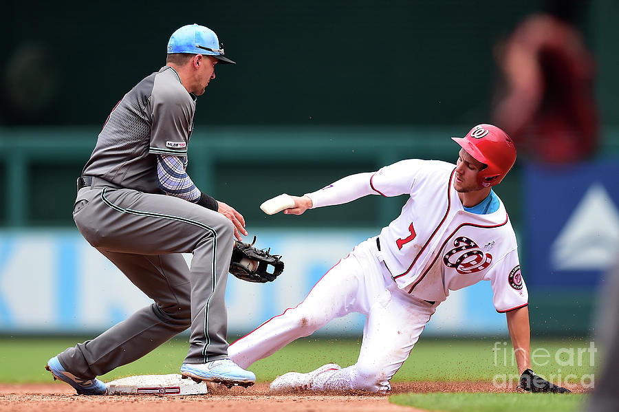 Trea Turner And Nick Ahmed Photograph by Patrick Mcdermott Trea Turner And Nick Ahmed Photograph by Patrick Mcdermott