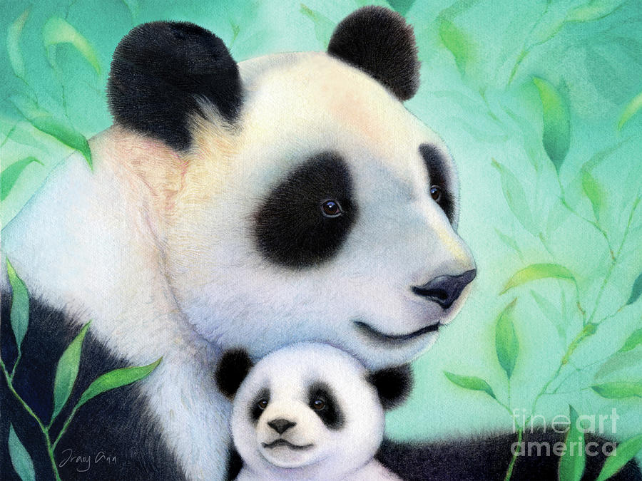 Pandas, Treasure Delight Painting by Tracy Herrmann