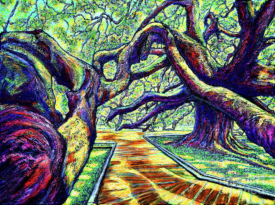 Treaty oak #4 Painting by Viktor Lazarev