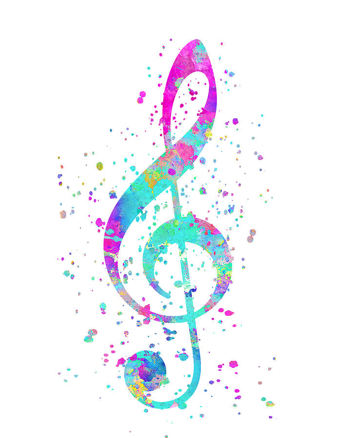 Treble Clef Painting - Treble Clef Art by Zuzi s Treble Clef Painting - Treble Clef Art by Zuzi s