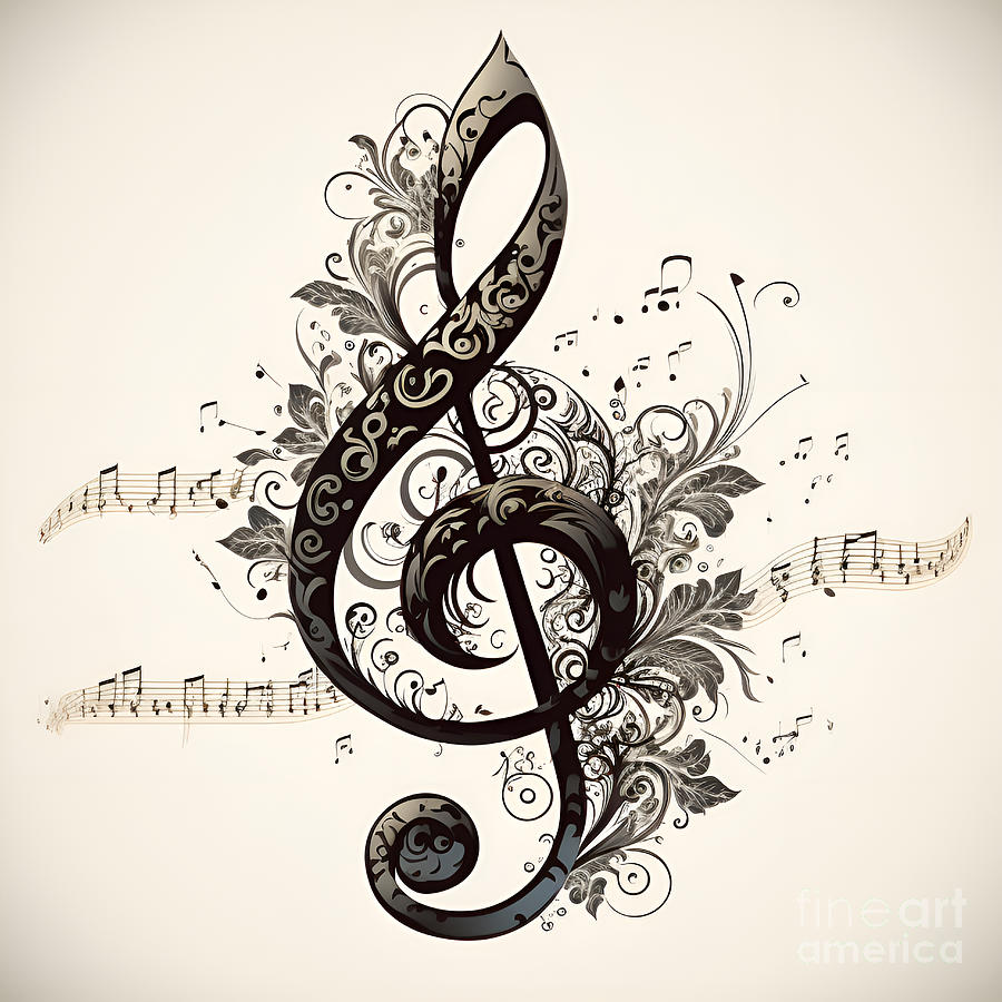 Treble Clef Digital Art by Benjamin Kidder - Fine Art America