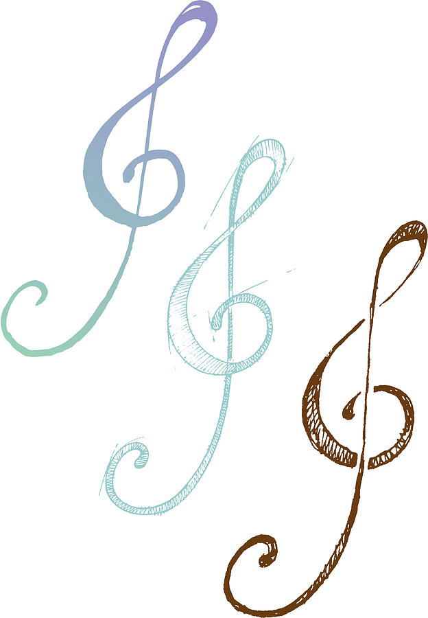Treble clef Drawing by Johnwoodcock