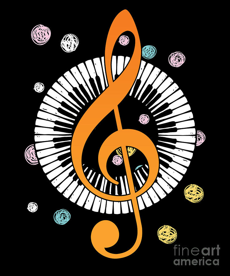 Treble Clef Piano Player Pianist Grand Piano Gift Digital Art by Thomas