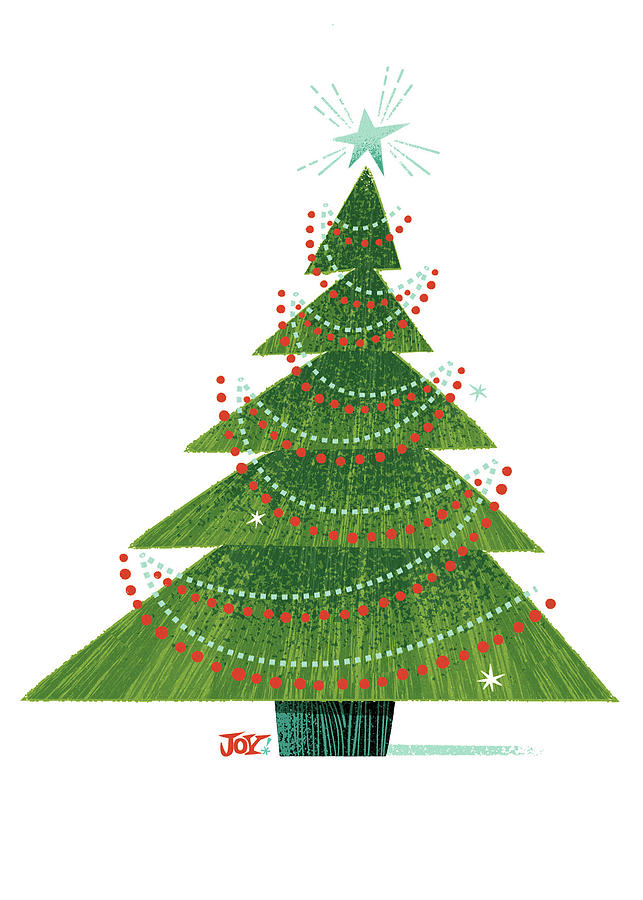 Christmas Digital Art - Tree 01 Christmas Card by Daniel Guidera