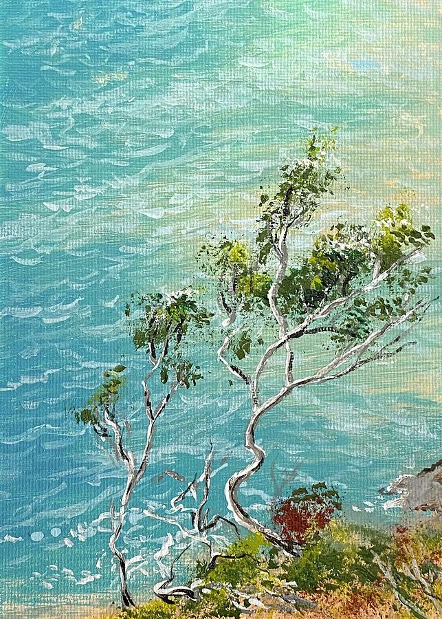 Tree and Ocean Painting by Masha Batkova