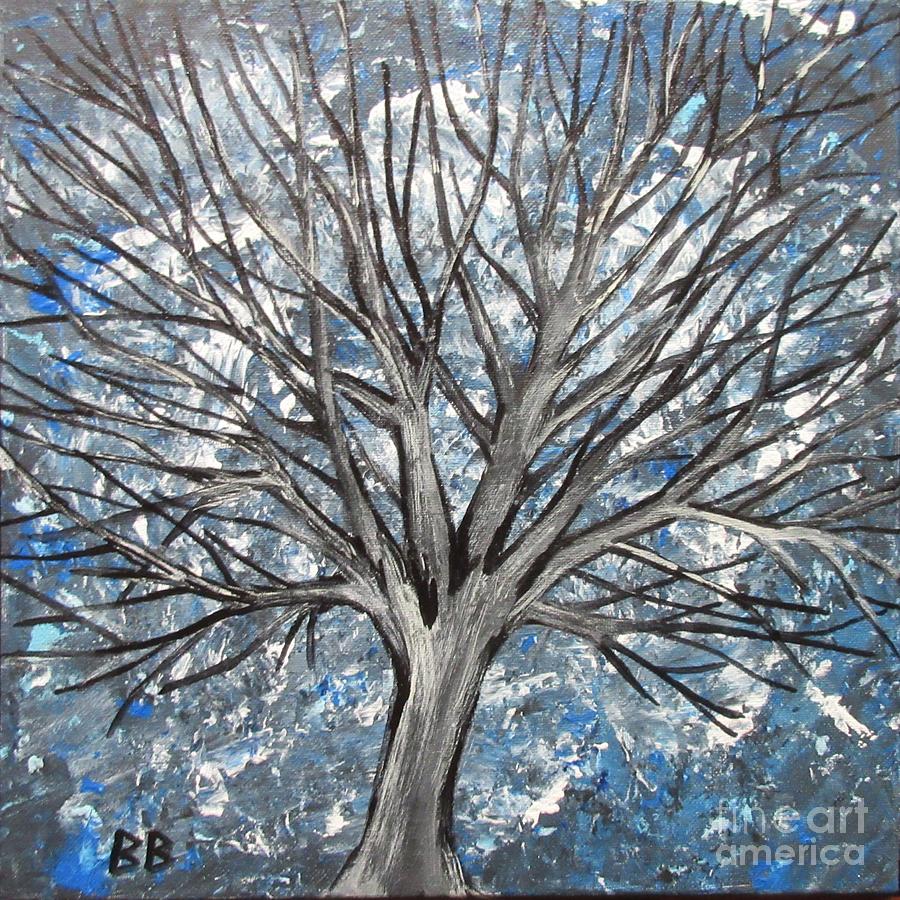 Tree At Night Painting by Bradley Boug