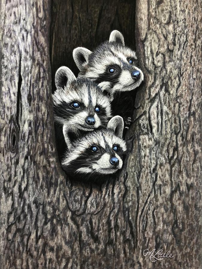 Tree Bandits Pastel by Marlene Little