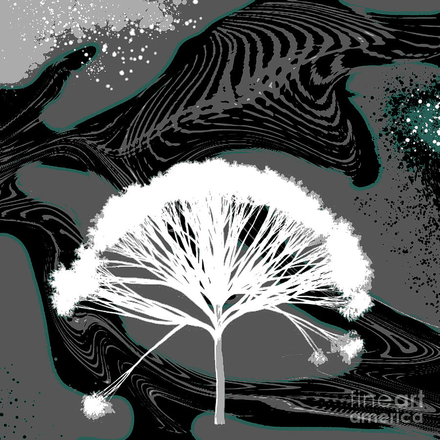 Tree Black Space  Digital Art by Alexandra Vusir