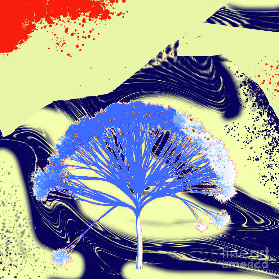 Tree Blue Total Recall  Digital Art by Alexandra Vusir