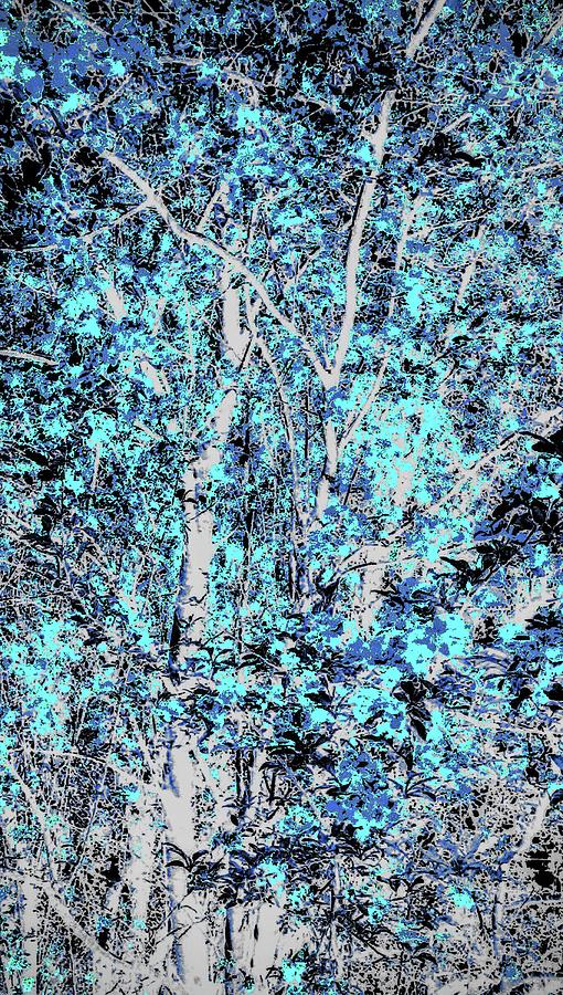 Tree Branch Of Blue Art Digital Art