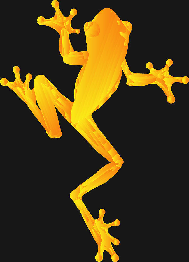 Frog Digital Art - Tree Frog Funny Shirt Funny Printed Animal TreeFrog Funny Frogs Tee Gradient Yellow Orange Tree Frog by Mounir Khalfouf