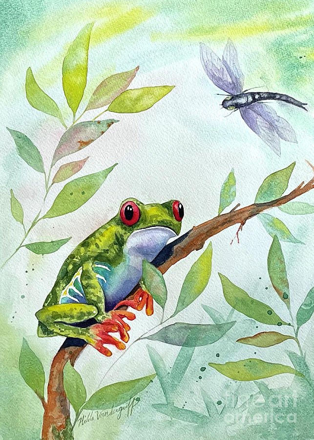 Tree Frog Painting by Hilda Vandergriff