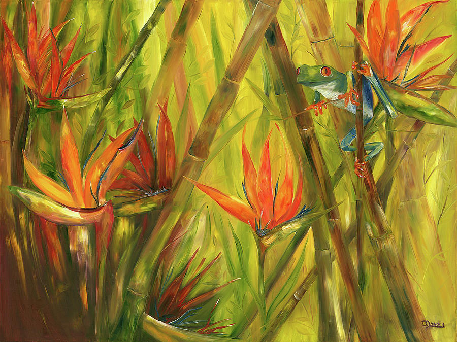 Tree Frog in Paradise Painting by Barbara Landry