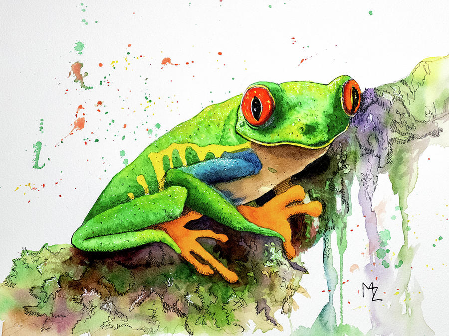 Tree Frog Painting by Margaret Zabor - Fine Art America