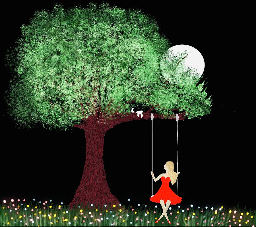 Tree illustration print Digital Art by Elaine Rose Hayward