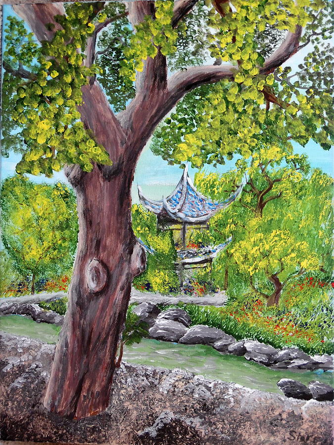 Tree In A Park Painting