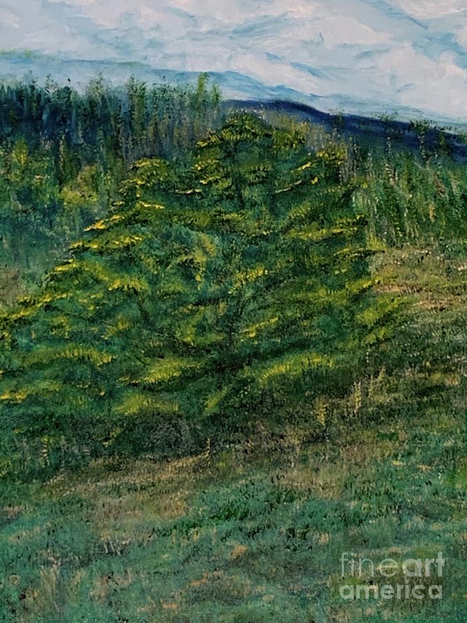 Tree in Meadow Painting by Michael Silbaugh