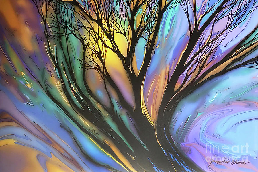 Tree in Moonlight Digital Art by Jacqueline Shuler
