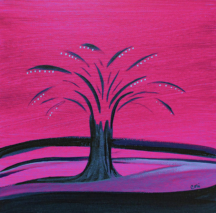 Tree in Pink Painting by Corinne Carroll